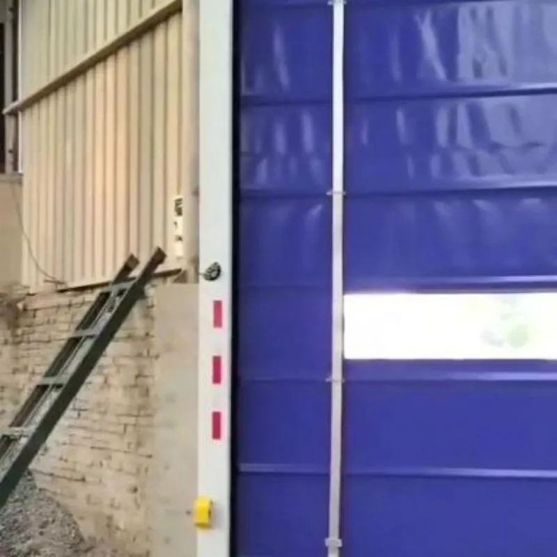 Windproof stacking door for garage entrance and exit