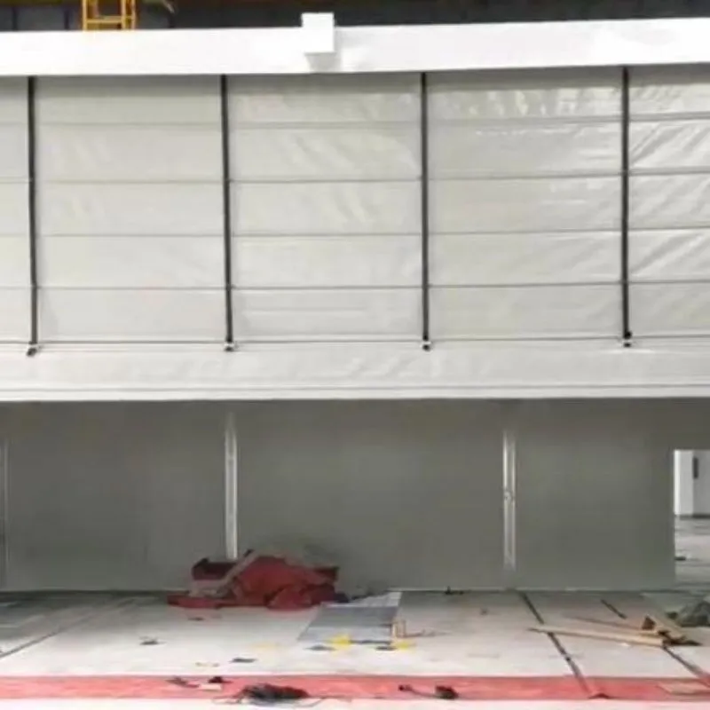 Windproof stacking door for garage entrance and exit